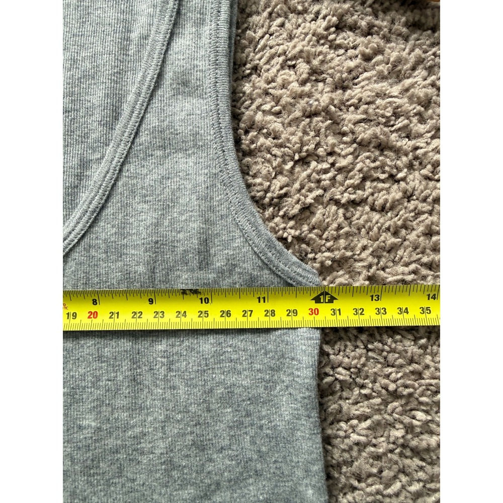 NM Luxury Essentials Ribbed Tank Top Gray Cotton Cashmere Blend Europe Size 2 - Picture 4 of 7